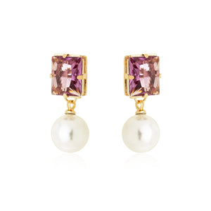 Viola Pearl Drop Studs