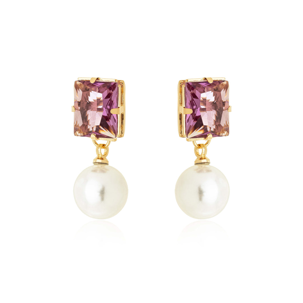 Viola Pearl Drop Studs